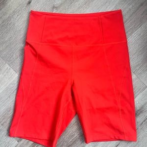Girlfriend Collective High Rise Compression Red Biker Shorts